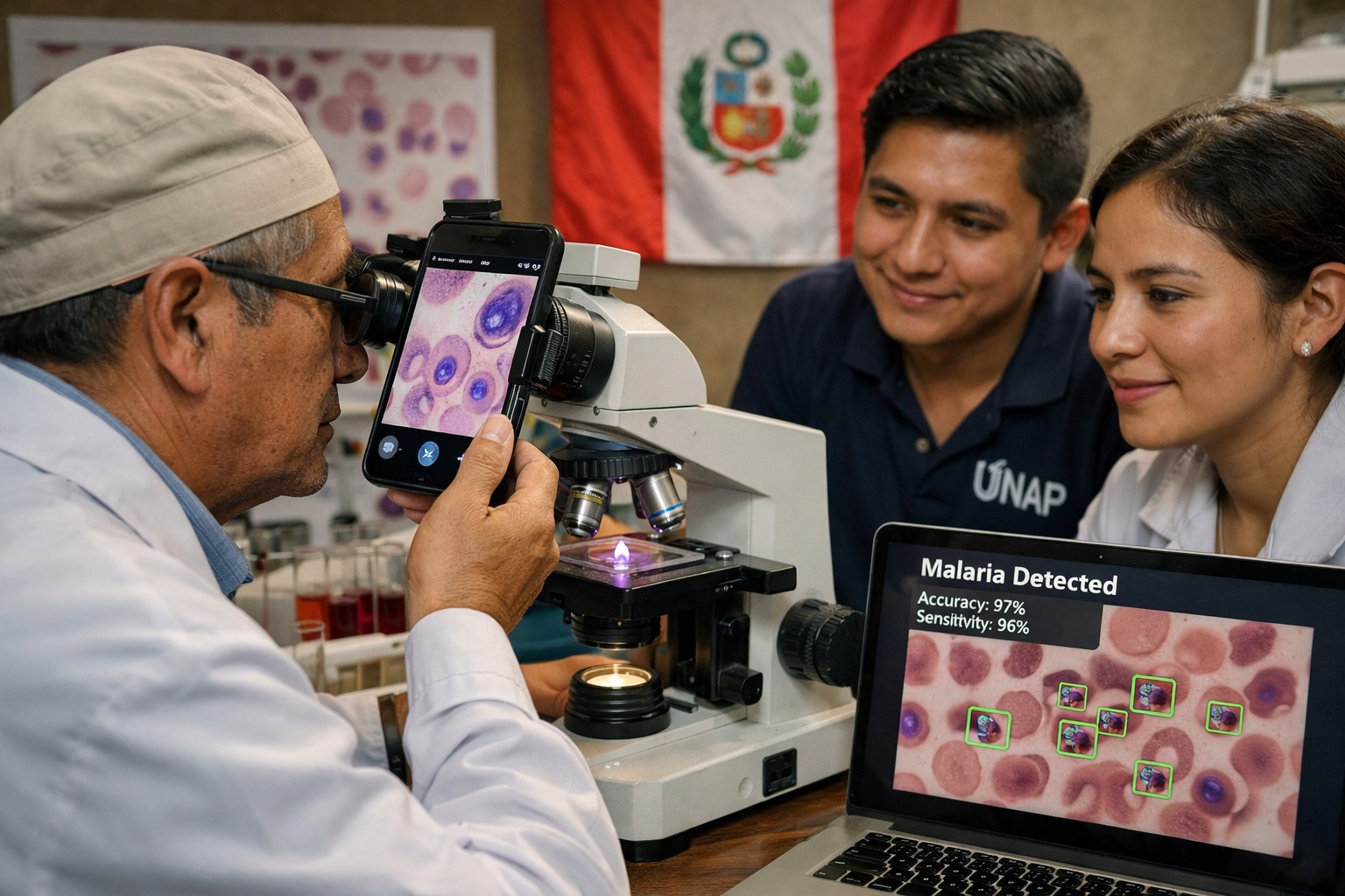 Científicos de las Facultades de Medicina e Ingeniería de Sistemas de la UNAP desarrollaron inteligencia artificial para detectar la malaria con alta precisión