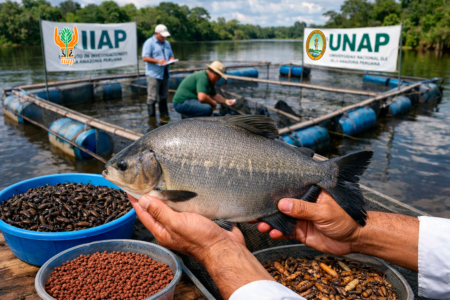 Investigación de la UNAP y el IIAP confirma potencial de la mosca soldado negra en la crianza de gamitana