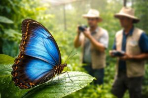Investigación de la UNAP y el IIAP revela secretos científicos de la majestuosa mariposa azul de la Amazonía